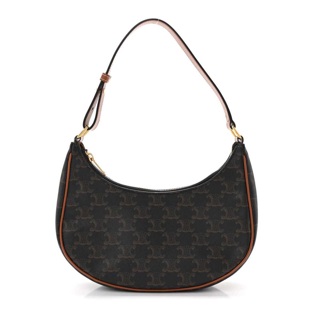 Triomphe Canvas Calfskin Ava Shoulder Bag Tan
