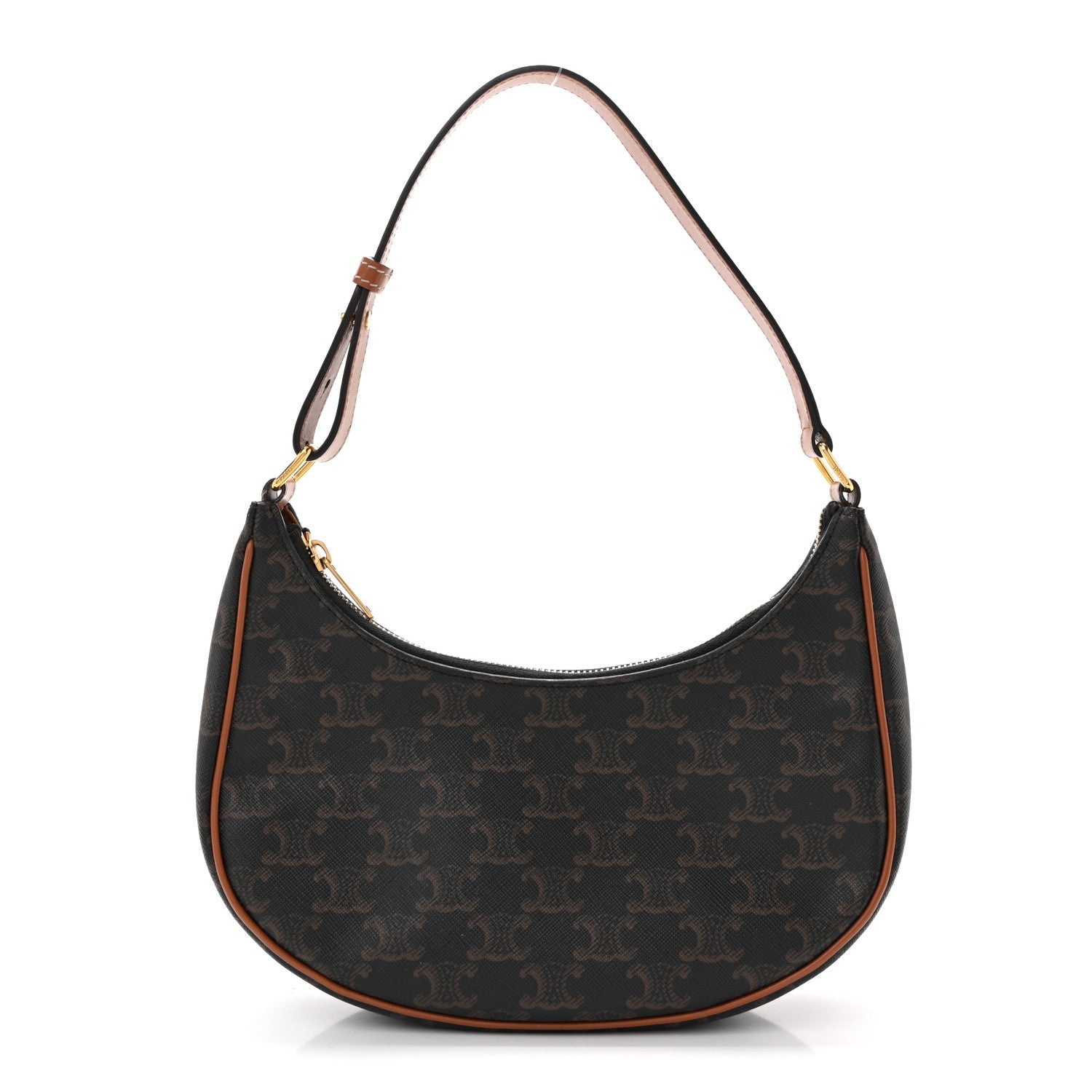 Triomphe Canvas Calfskin Ava Shoulder Bag Tan
