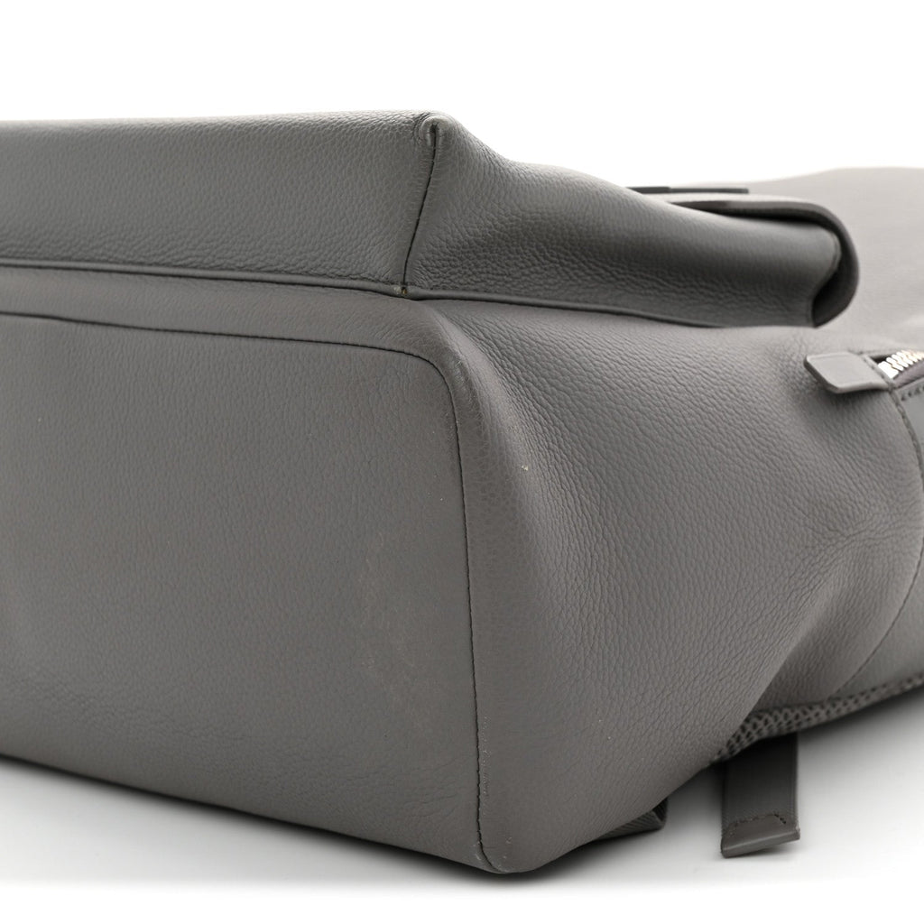 Grained Calfskin Aerogram Takeoff Backpack Grey