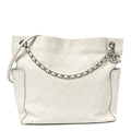 Caviar Stitched CC Pocket Tote White