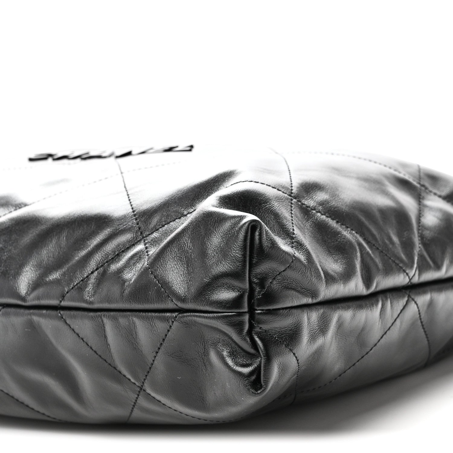 Shiny Calfskin Quilted Chanel 22 So Black