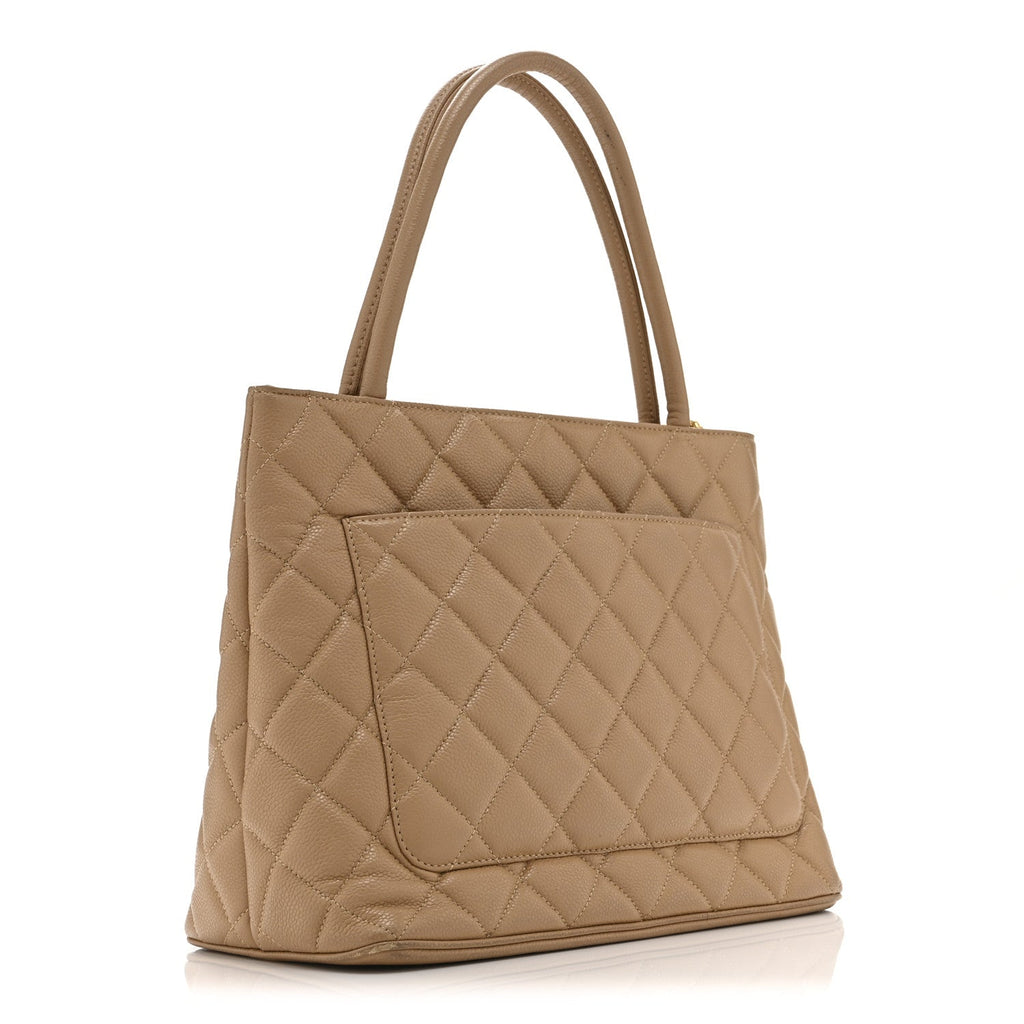 Caviar Quilted Medallion Tote Beige Beige
