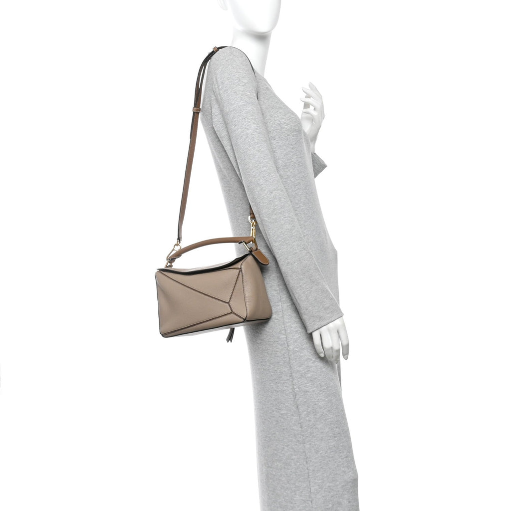 Grained Calfskin Small Puzzle Bag Sand Mink