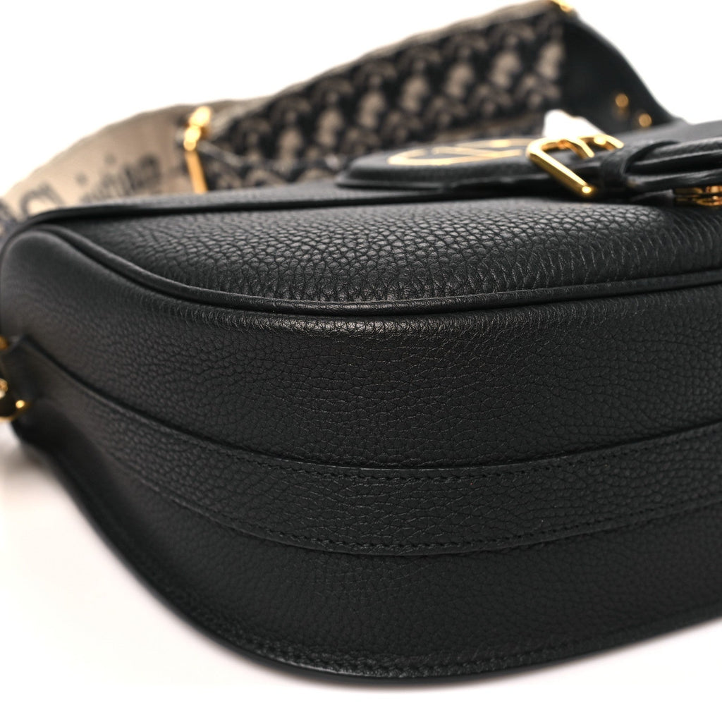 Grained Calfskin Large Bobby Flap Black