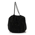 Chiffron Beaded Pochon Souple Bag Black