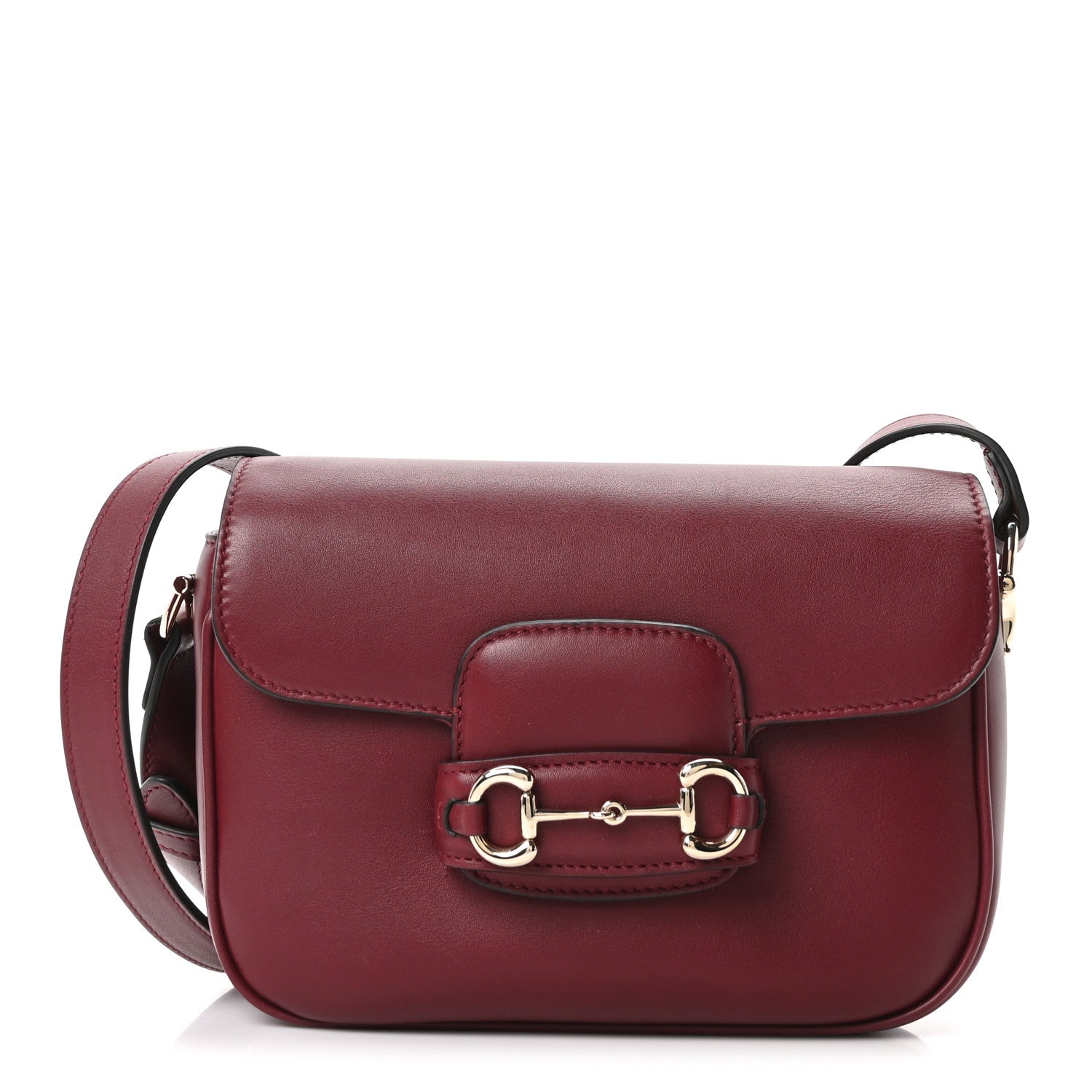 Arabella Calfskin Horsebit 1955 Shoulder Bag Rosso Ancora