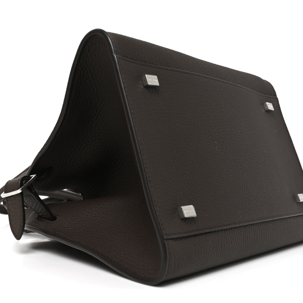 Grained Calfskin Soft Margaux 10 Bag Deep Brown