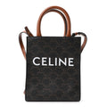Triomphe Canvas Calfskin Mini Vertical Cabas Tan