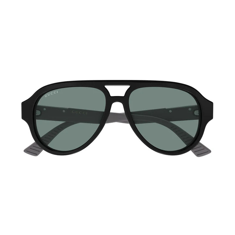 Gucci Sunglasses Aviator Full Rim, Black Frame and Green Lens GG2088S002