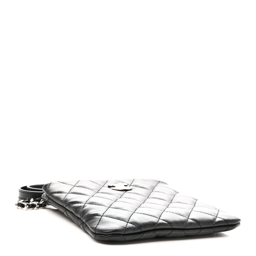 Lambskin Quilted Uniform Crossbody Bag Black