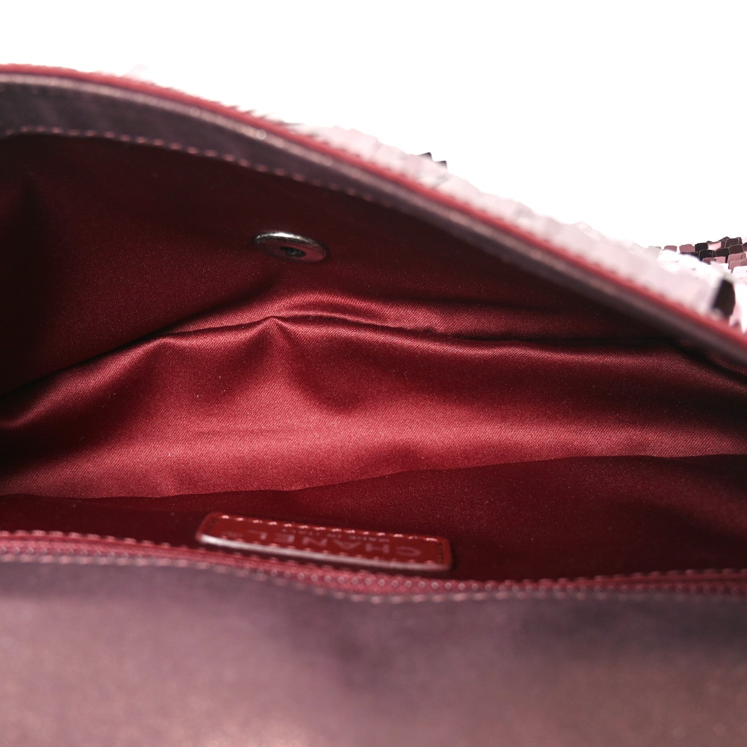 Sequin Embroidered Medium Flap Bordeaux
