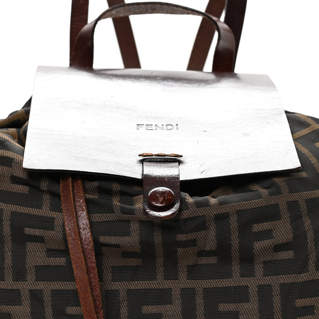 Zucca Drawstring Flap Backpack Tobacco
