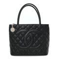 Caviar Quilted Medallion Tote Black