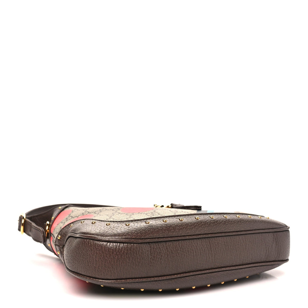 GG Supreme Monogram Web Geometric Small Jackie 1961 Beige Multicolor Brown Sugar