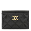 Caviar Quilted CC Card Holder Black