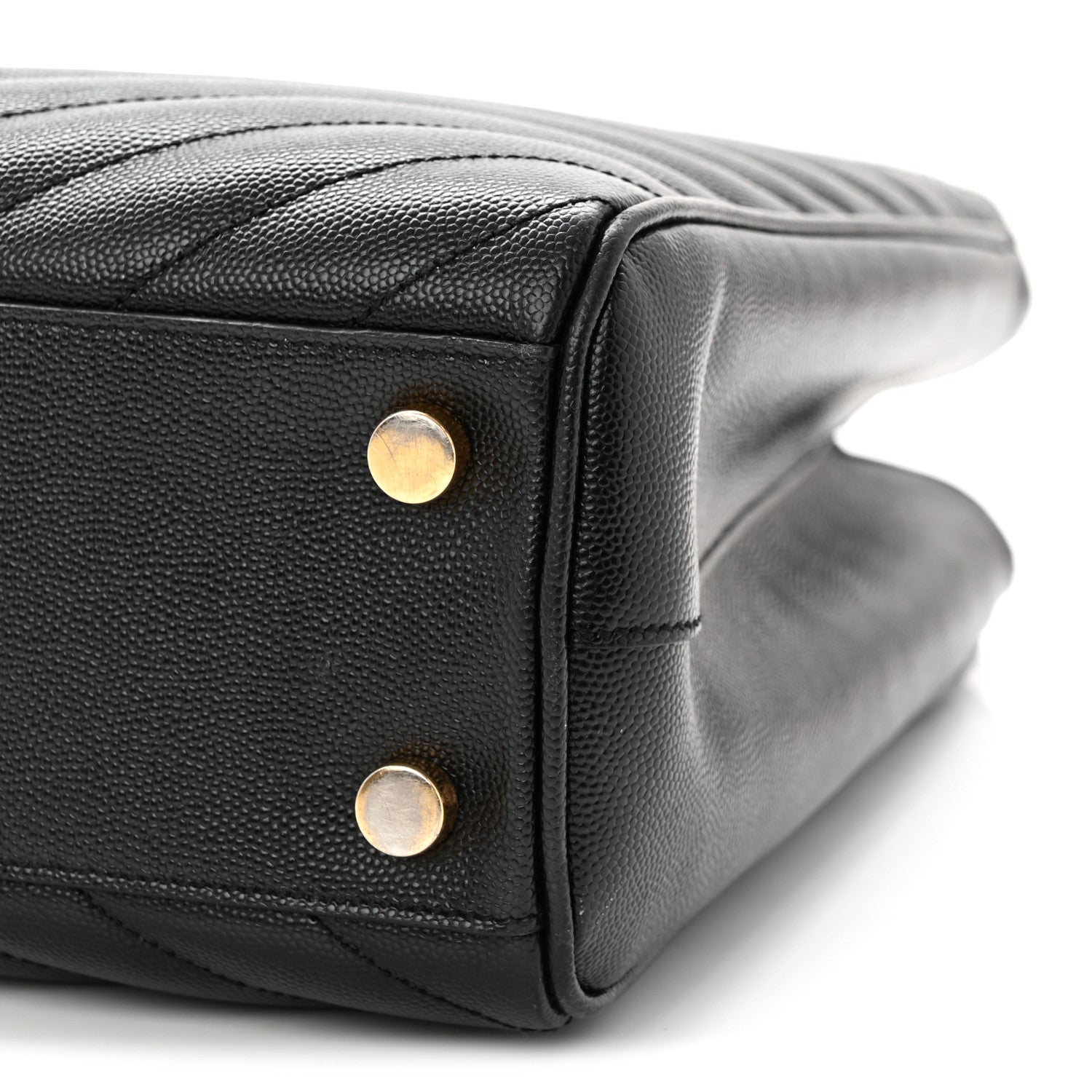 Grain De Poudre Matelasse Chevron Monogram Shopping Bag Black