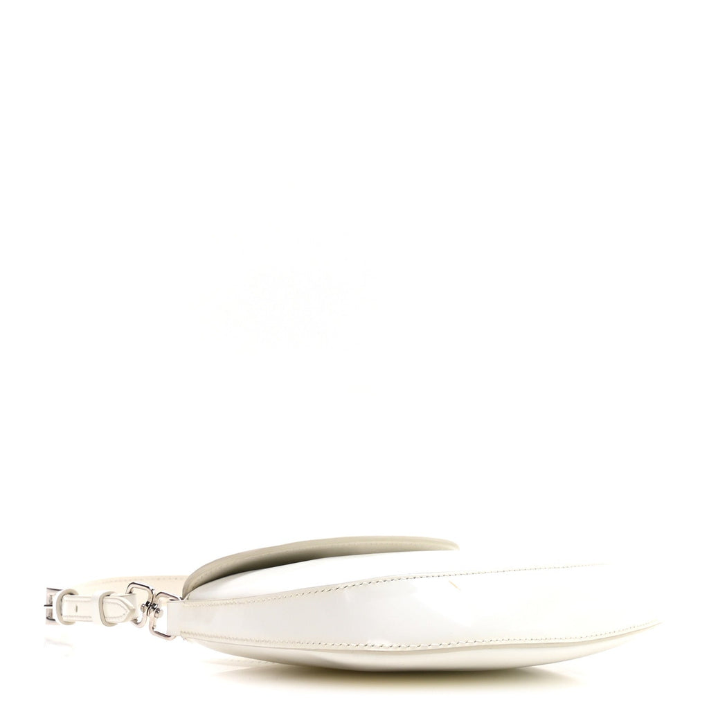 Spazzolato Mini Cleo Flap Adjustable Strap Shoulder Bag White