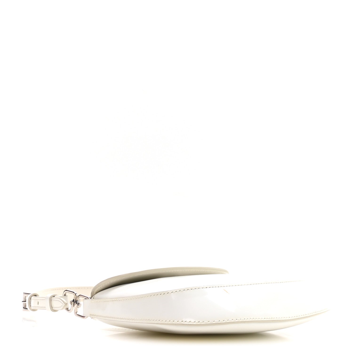 Spazzolato Mini Cleo Flap Adjustable Strap Shoulder Bag White