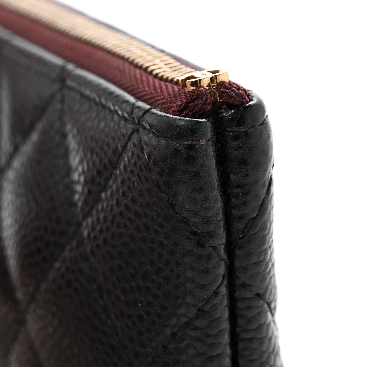 Caviar Quilted Small Cosmetic Case Black