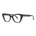 Alexander McQueen Eyeglasses Cat Eye Full Rim, Shiny Black Frame and Clear Demo Lens Lens AM0305O001