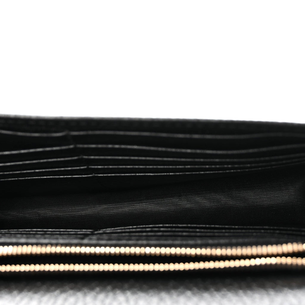 Dollar Calfskin Interlocking G Chain Wallet Black
