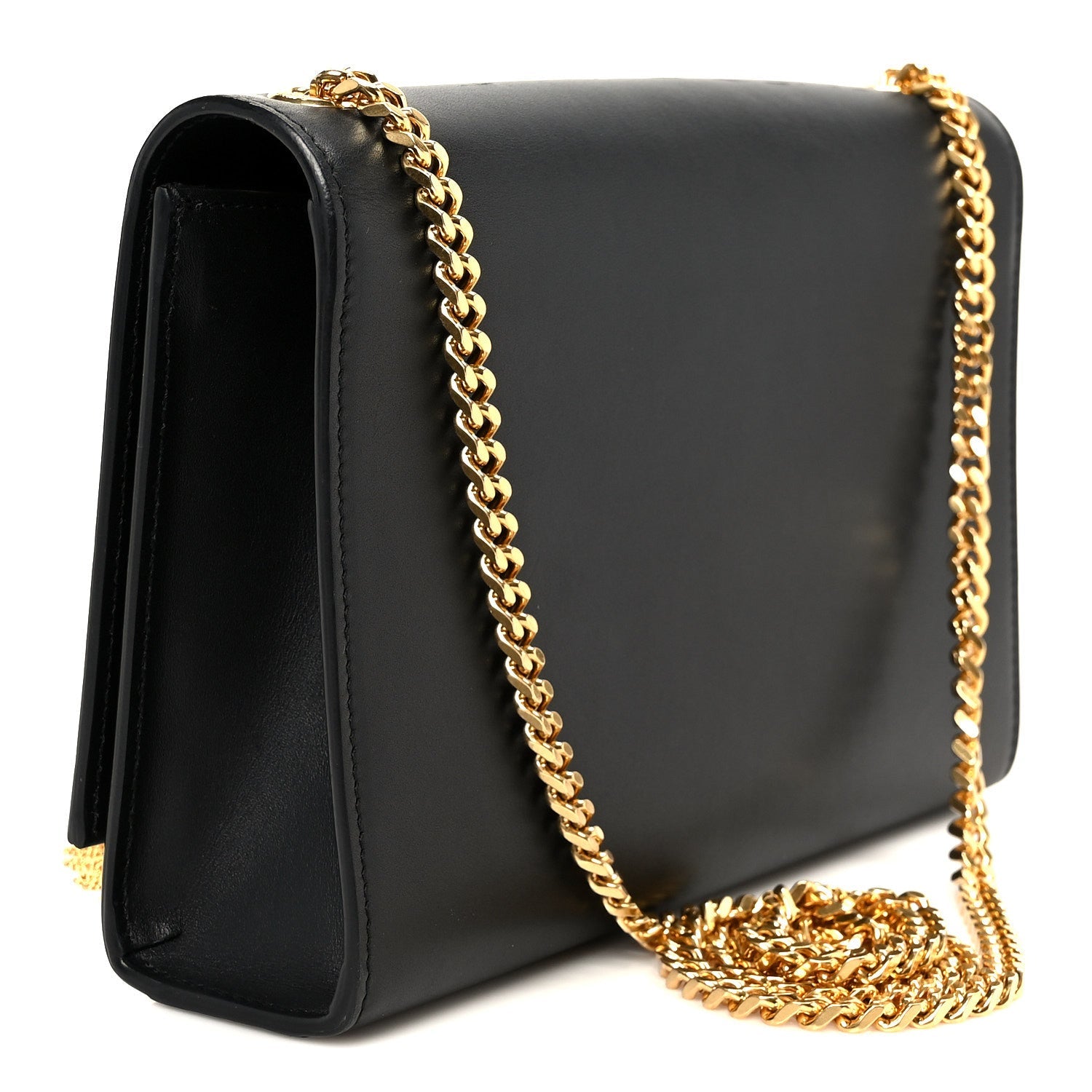 Smooth Calfskin Medium Classic Monogram Kate Tassel Satchel Black