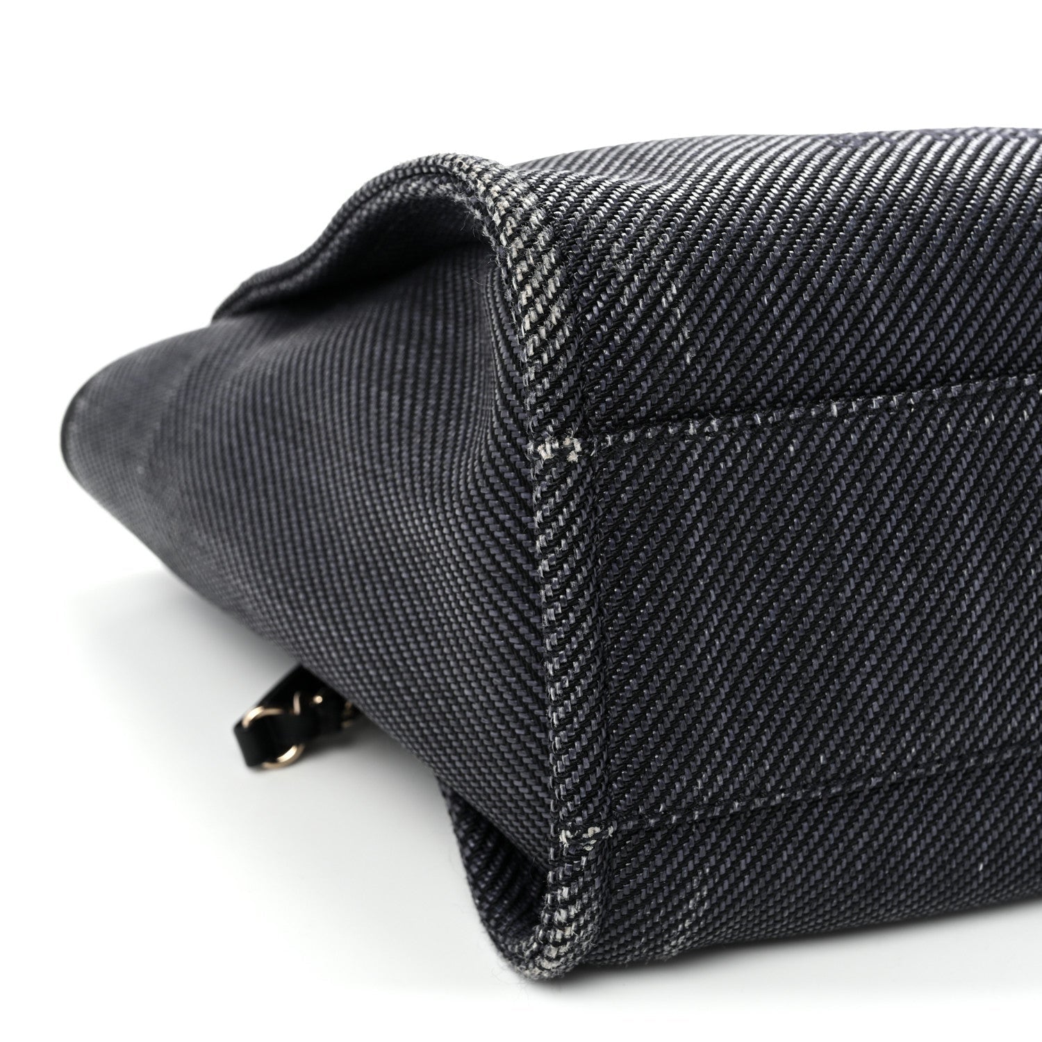 Mixed Fibers Calfskin Small Deauville Tote Black