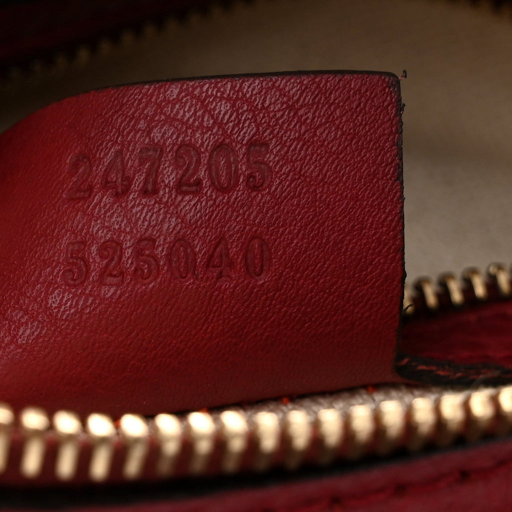 Monogram Cellarius Calfskin Vintage Web Medium Boston  Beige Ebony Soft Burgundy Peonia Flower