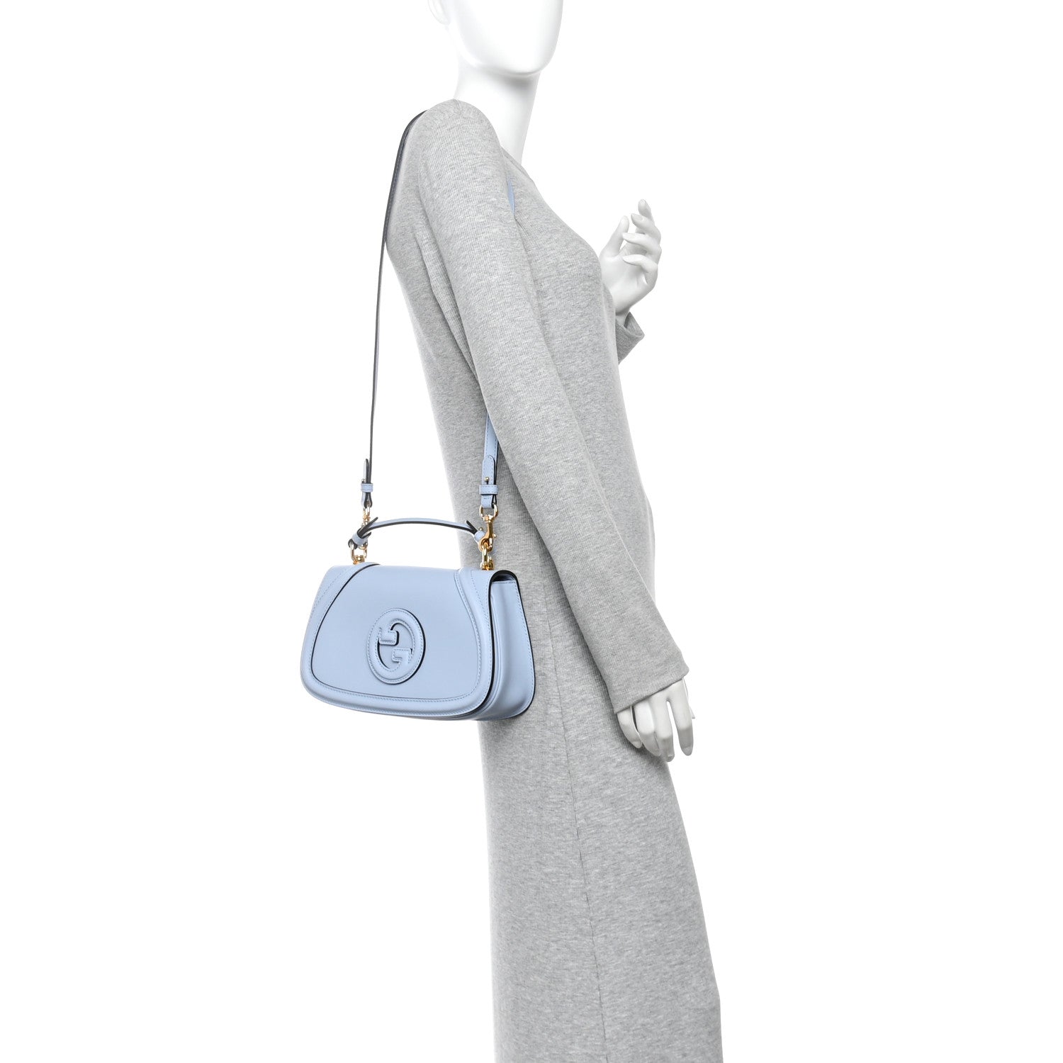Roxy Calfskin Medium Blondie Top Handle Bag Cloudy Blue