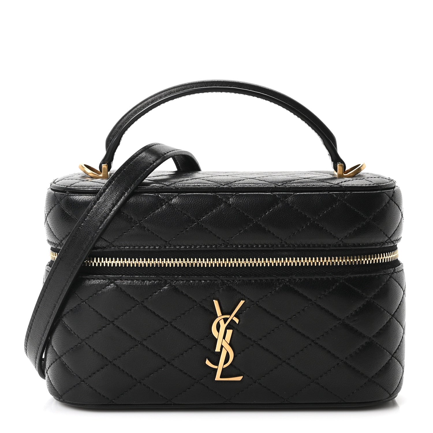 Lambskin Quilted Mini Gaby Vanity Case Black