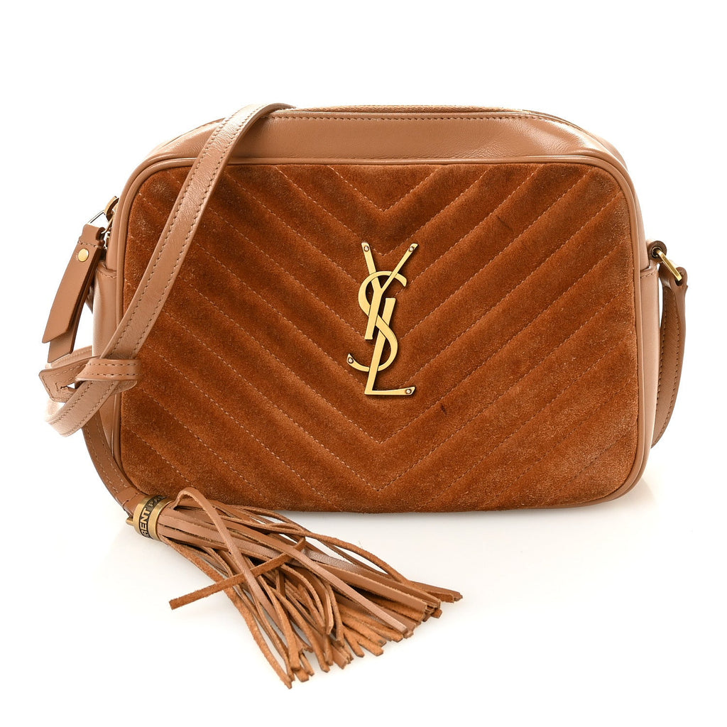 Suede Matelasse Monogram Lou Camera Bag Cinnamon