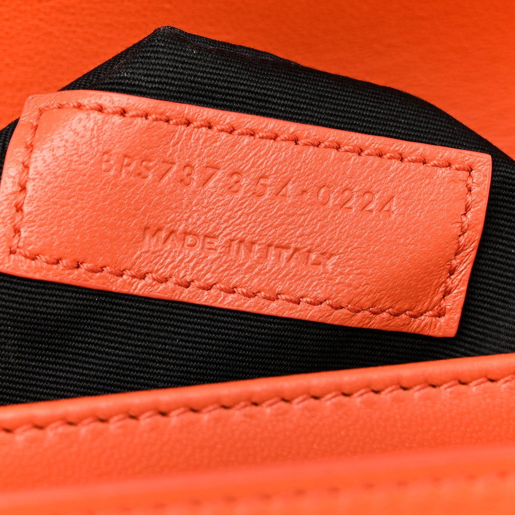 Lambskin Carre Quilted Le Maillon Satchel Orange
