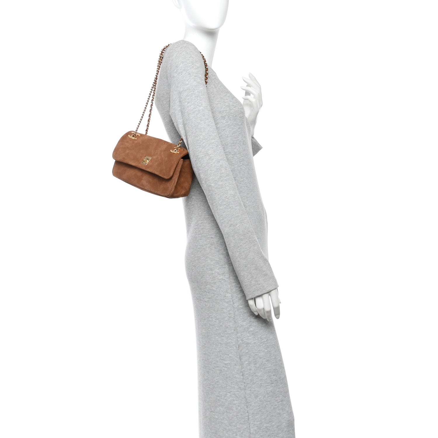 Suede Calfskin Small Eyes On You Flap Camel