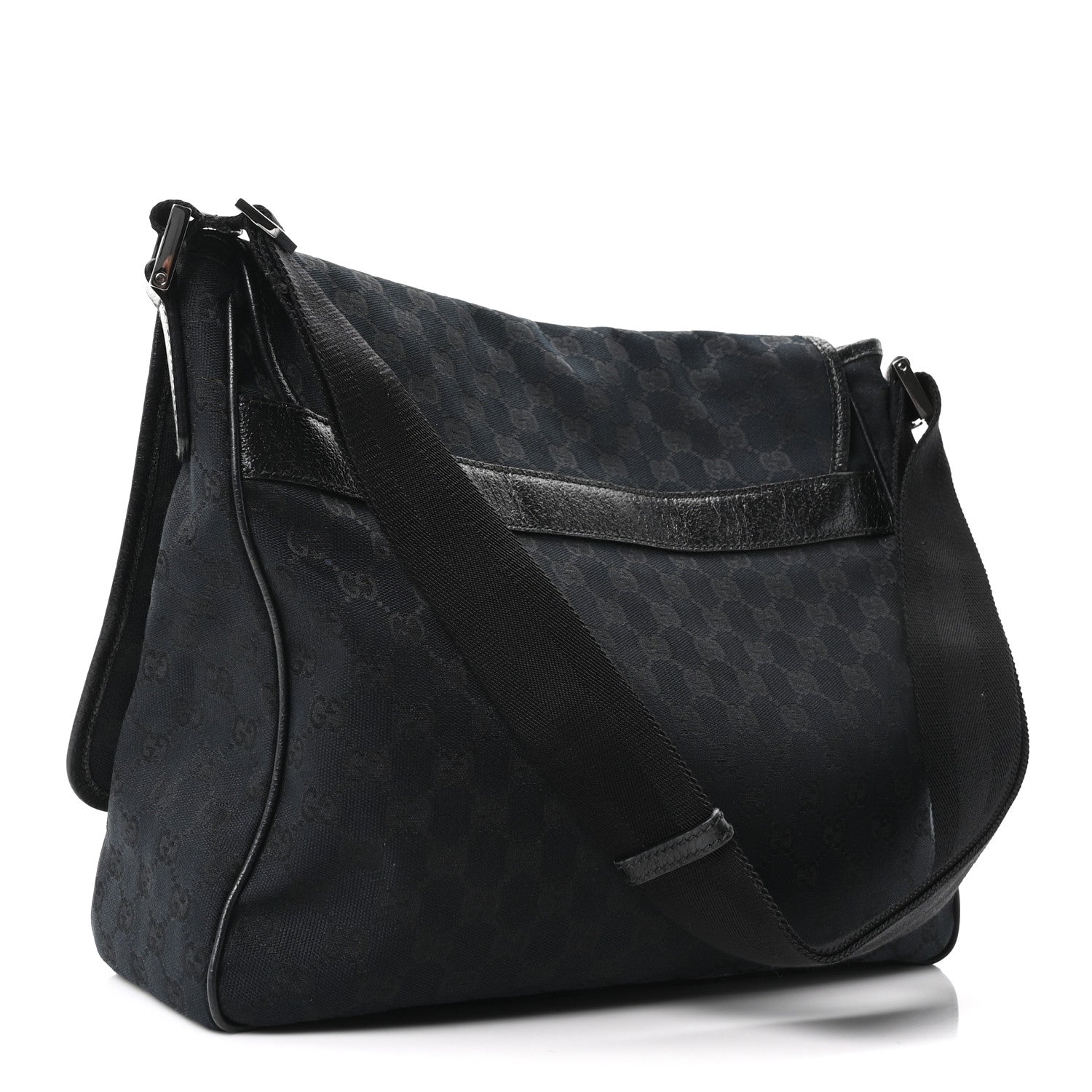 Monogram Web Medium Flap Messenger Black