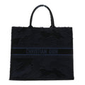 Canvas Embroidered Camouflage Book Tote Blue