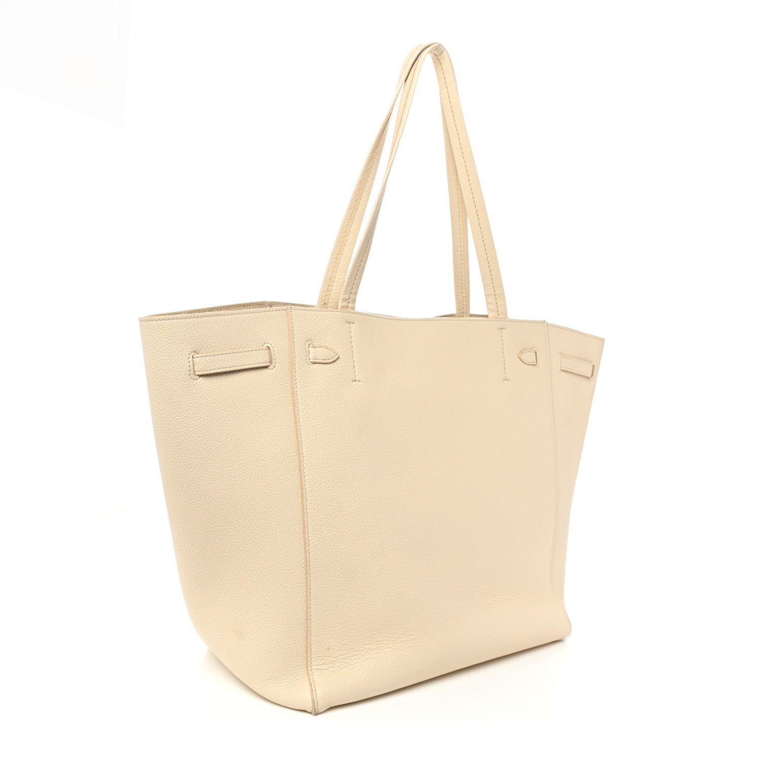 Soft Grained Calfskin Small Belt Cabas Phantom Cream