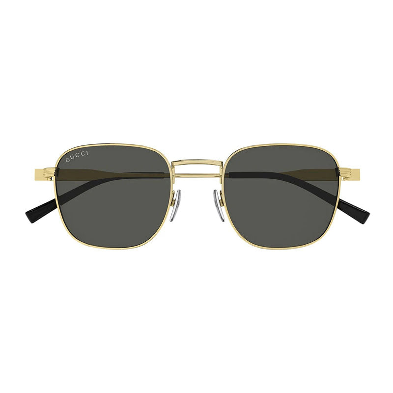 Gucci Sunglasses Square Full Rim, Gold Frame and Grey Lens GG1876S001