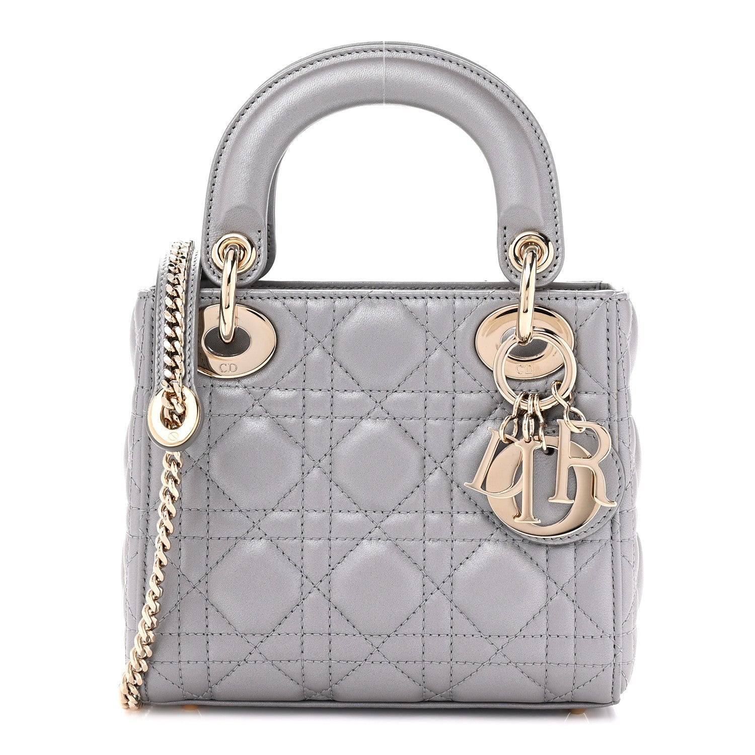 Lambskin Cannage Mini Lady Dior Grey