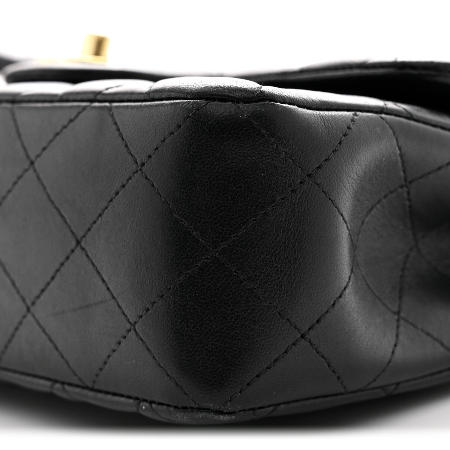 Lambskin Quilted Small Double Flap Black