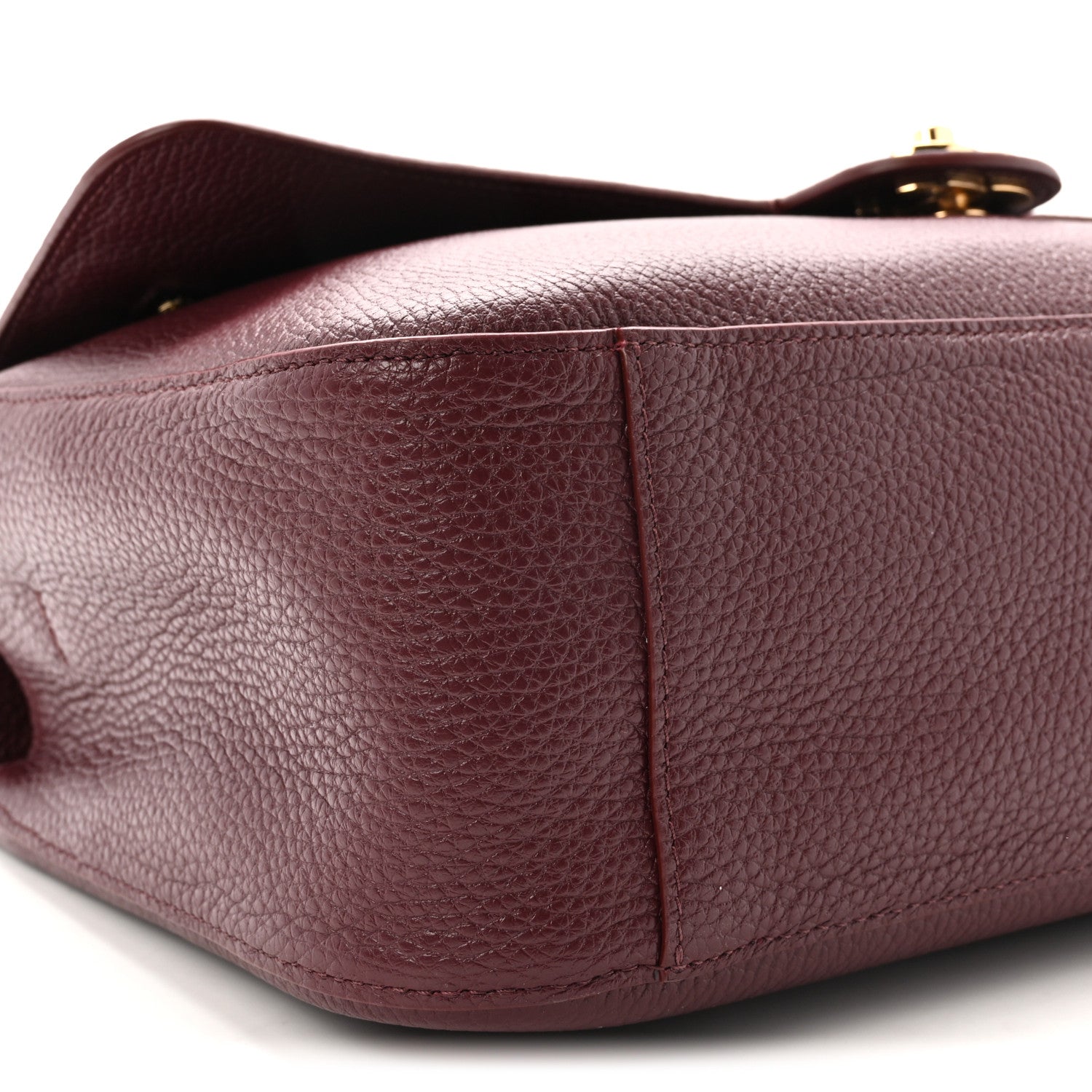 Grained Calfskin Small Souplissimo Maxi Flap Burgundy