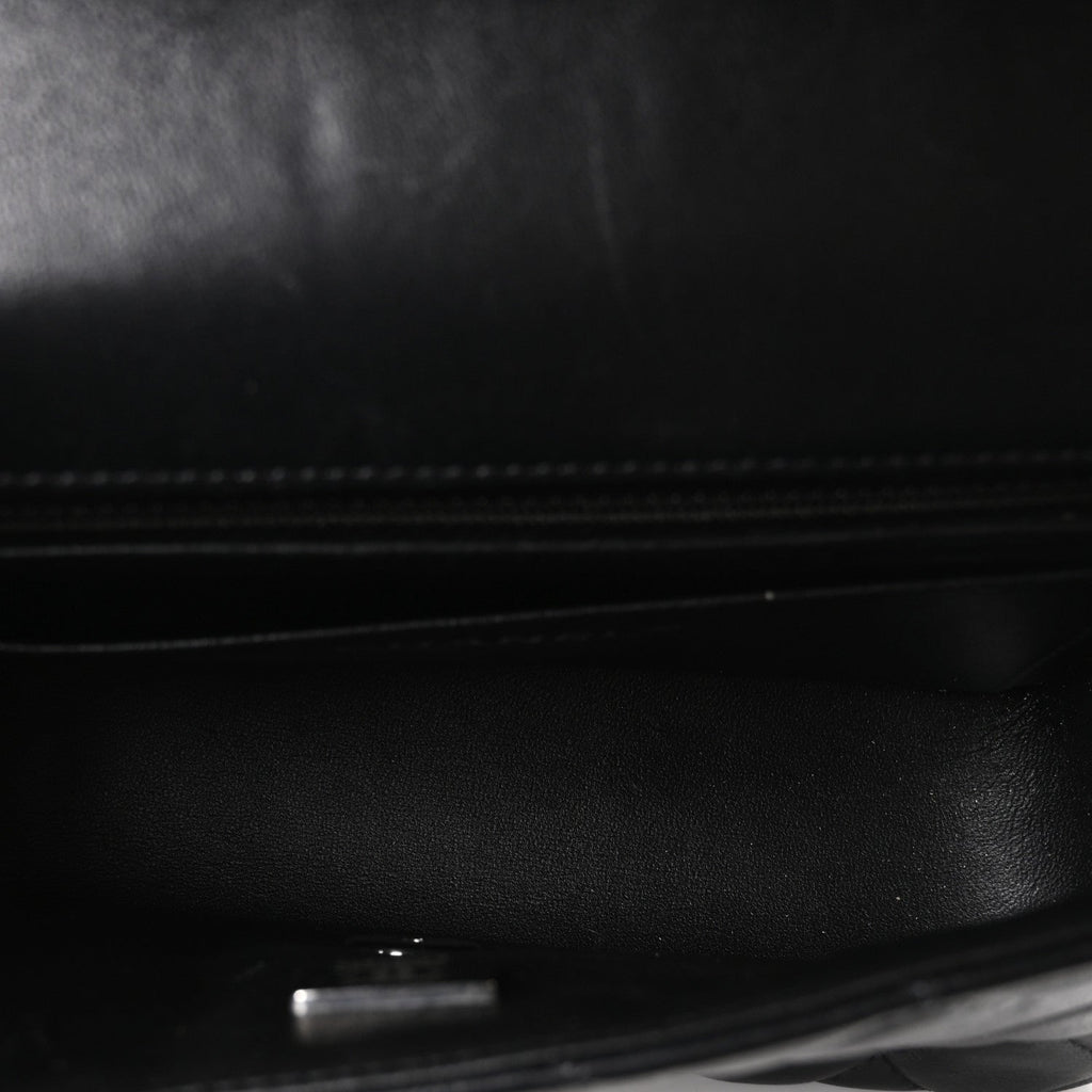 Lambskin Quilted Mini Rectangular Flap Black