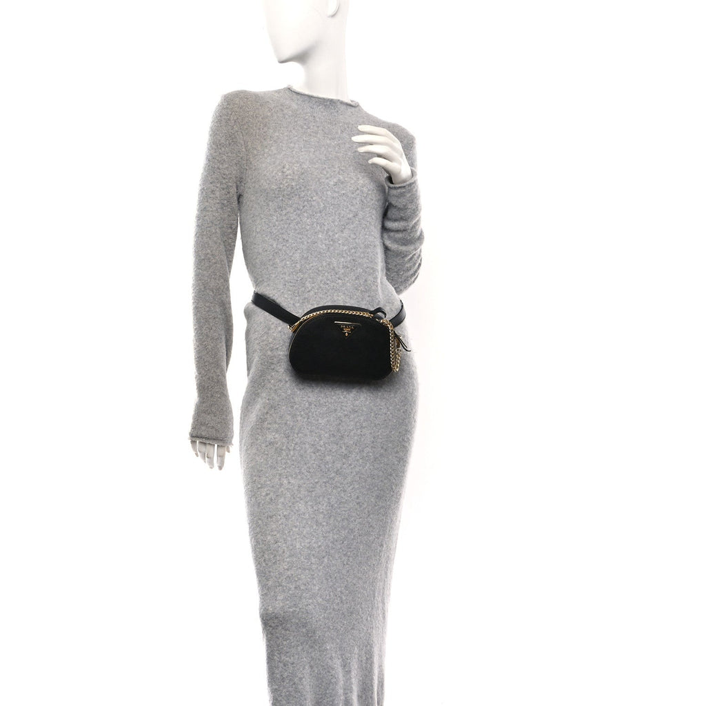 Saffiano Lux Odette Belt Bag Black