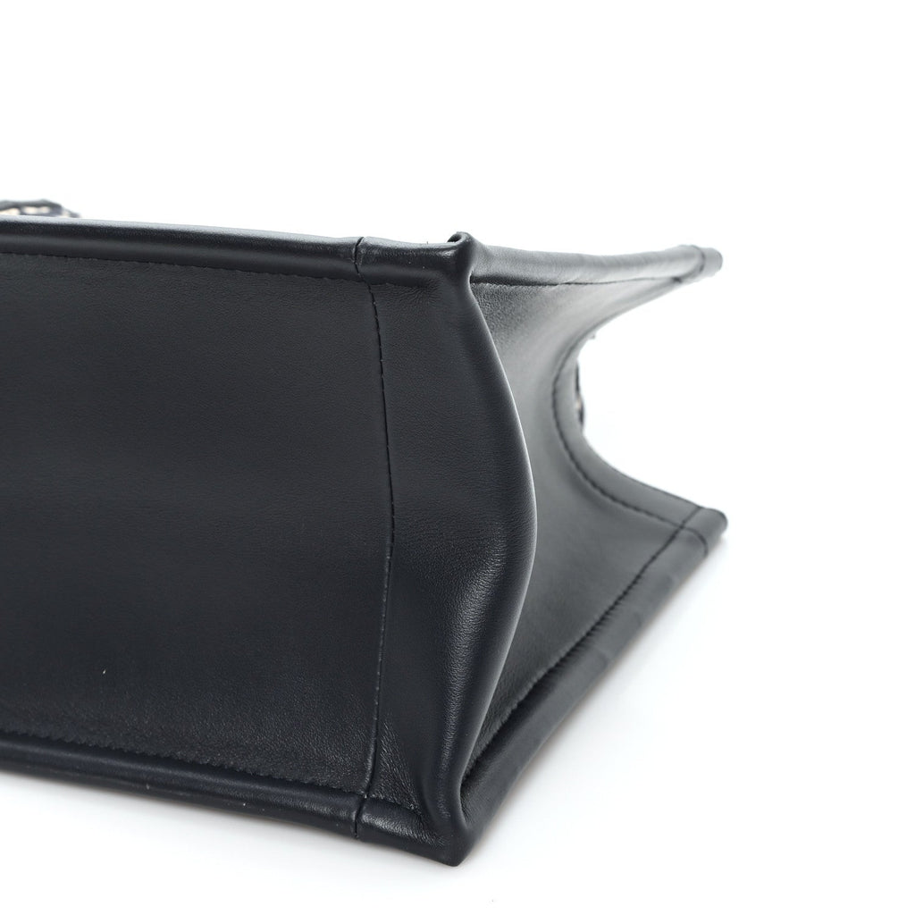 Oblique Calfskin Small Book Tote With Strap Blue Multicolor