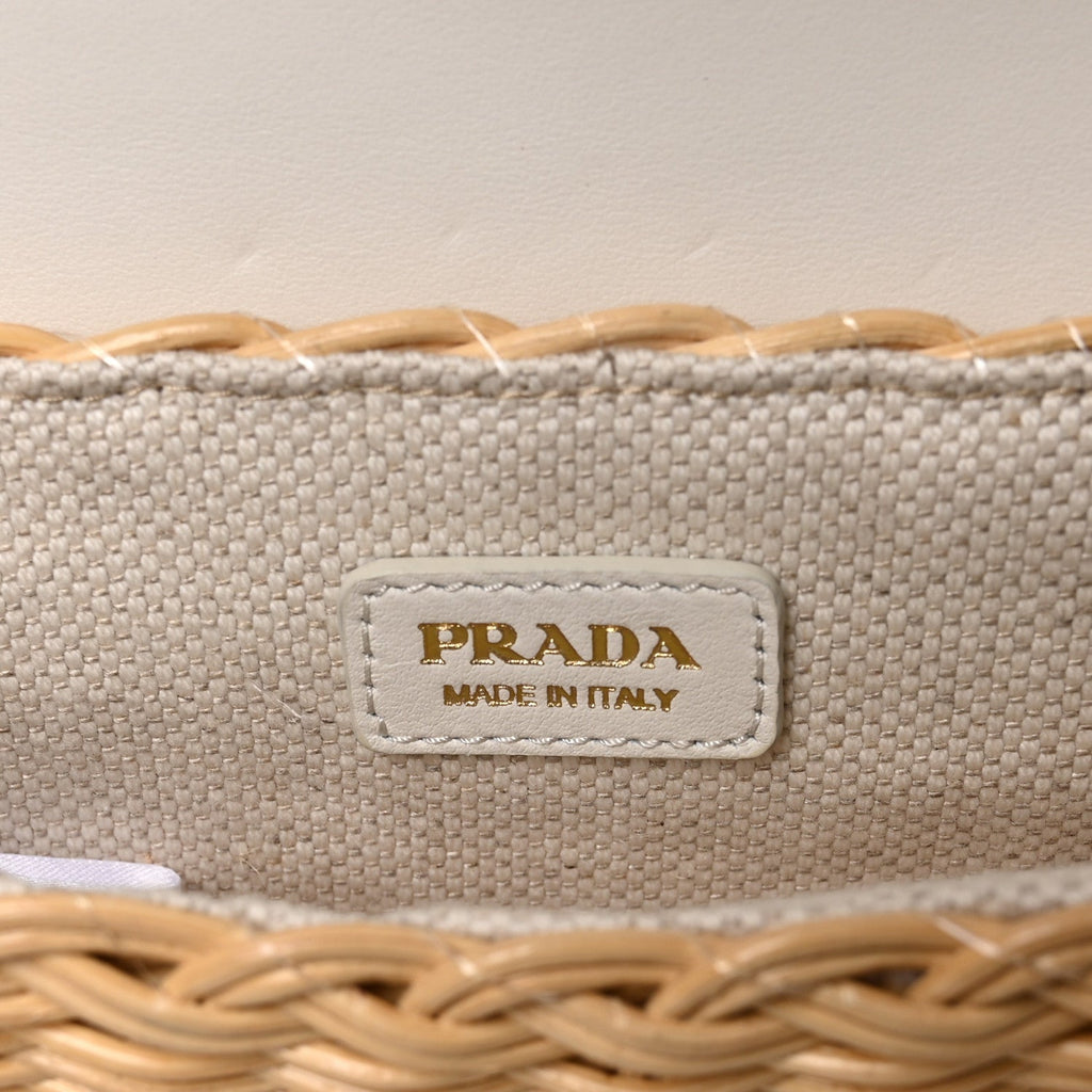 Midollino City Calfskin Mini Bag Naturale White