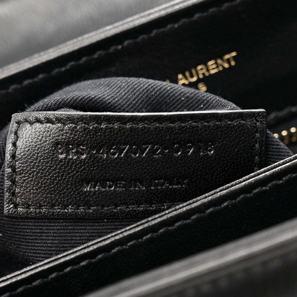 Calfskin Y Quilted Monogram Toy Loulou Crossbody Bag Black