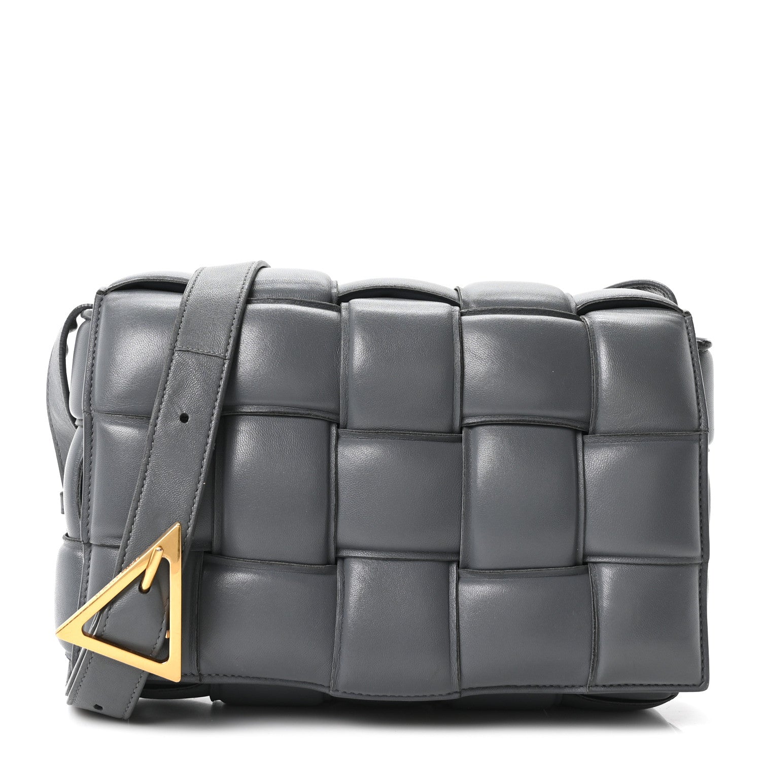 Nappa Maxi Intreccio Padded Cassette Crossbody Bag Thunder