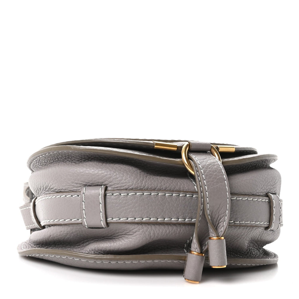 Calfskin Mini Marcie Round Crossbody Bag Cashmere Grey