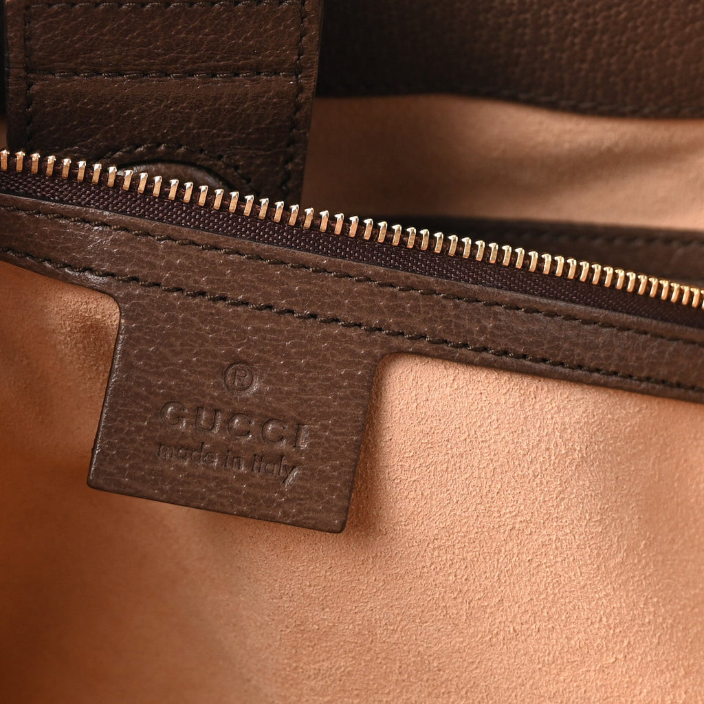 GG Supreme Monogram Medium Ophidia Shopping Tote Brown