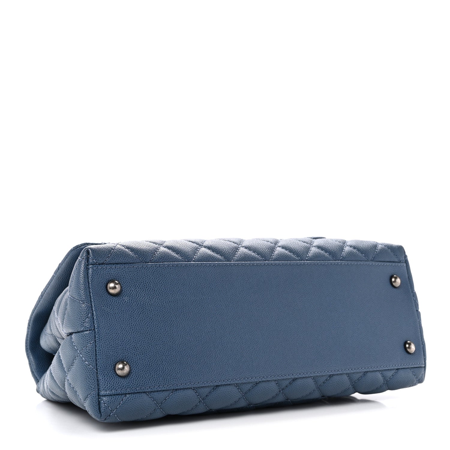 Caviar Quilted Small Coco Handle Flap Blue