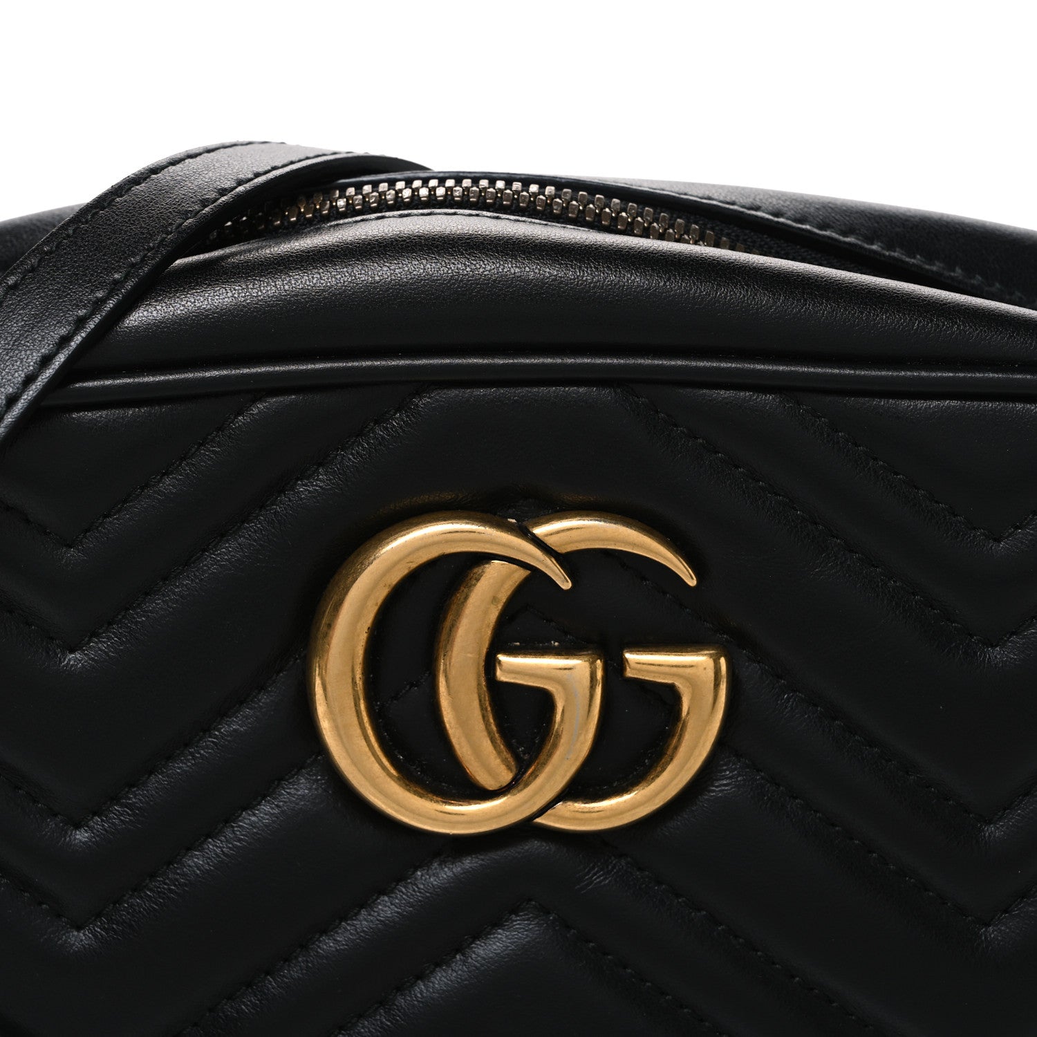 Calfskin Matelasse Small GG Marmont Chain Shoulder Bag Black